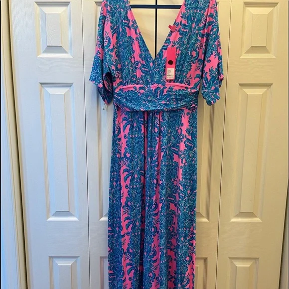 Lilly Pulitzer Parigi Maxi Dress in Prosecco Pink size L - Picture 3 of 8